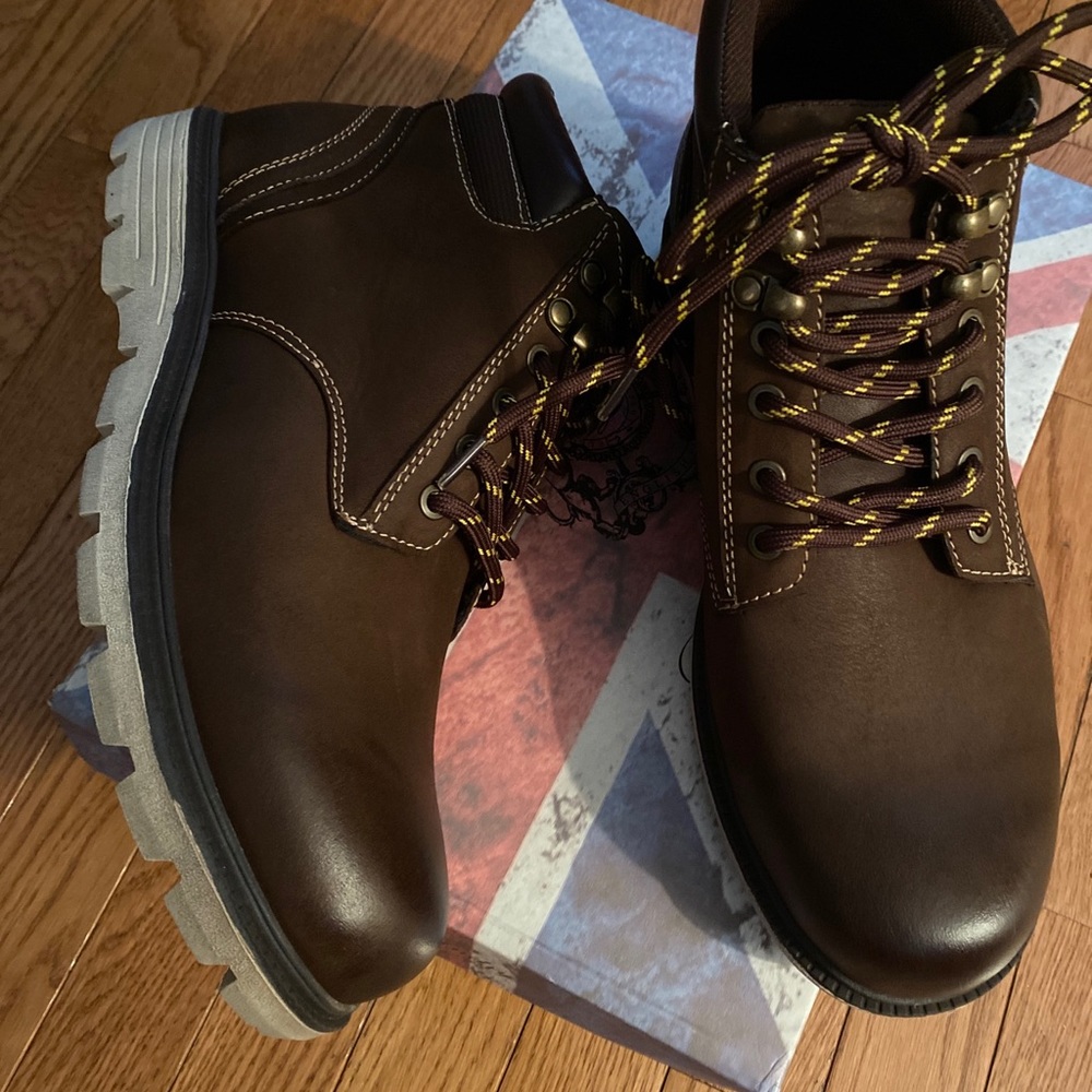 English Laundry Perry Leather Boot in Brown Men’s Size 11.5 Lace Up